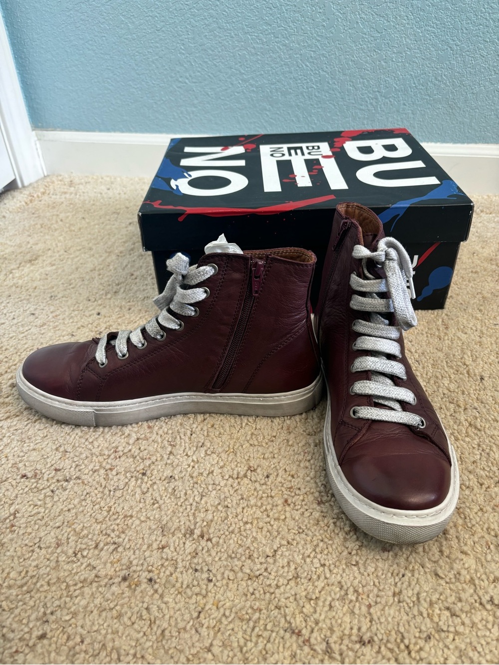 Bueno High Top Leather Sneakers - Picture 3 of 7